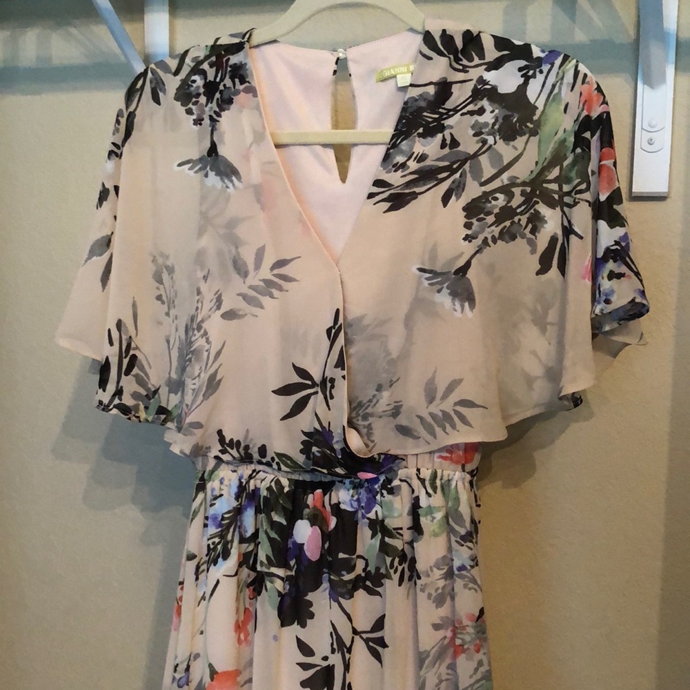 GORGEOUS Floral Chiffon Maxi Dress, formal Semi-formal, floor length, like new